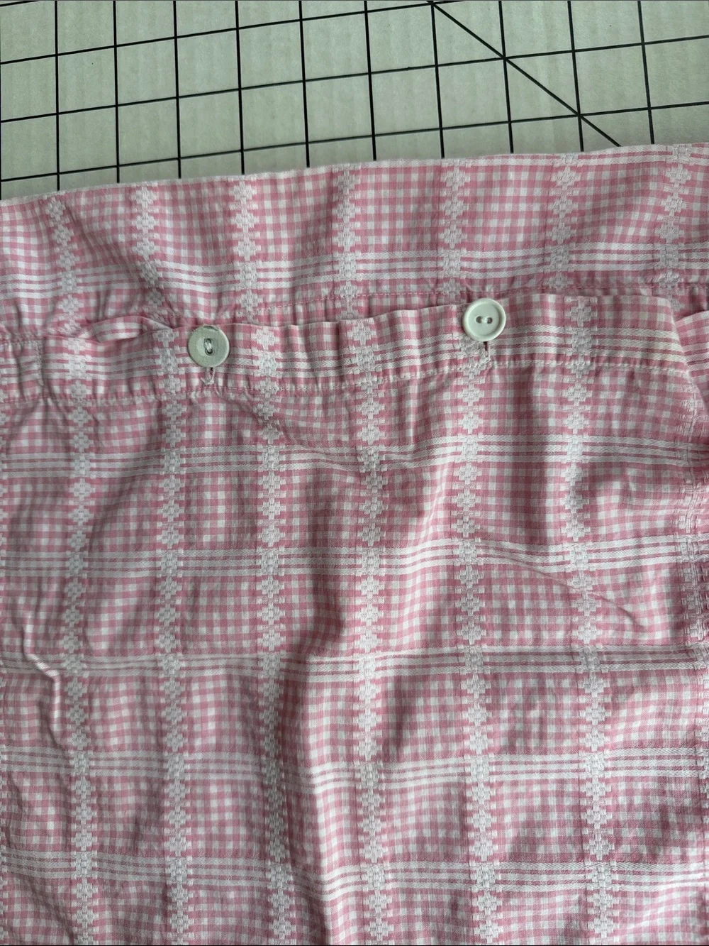 Vintage Handmade Pink Gingham Pillow Sham 13.5” Square Cottage Farmhouse Nursery